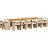 Image de vidaXL - 17-delige - Tuinset - met - kussens - poly - rattan - beige