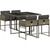 Image de vidaXL - 5-delige - Tuinset - met - kussens - poly - rattan - grijs