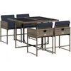 Image de vidaXL - 5-delige - tuinset - met - kussens, - grijs - polyrotan