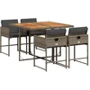 Image de vidaXL - 5-delige - Tuinset - met - kussens - poly - rattan - grijs