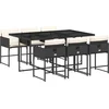 Image de vidaXL - 7-delige - Tuinset - met - kussens - poly - rattan - zwart
