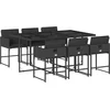 Image de vidaXL - 7-delige - Tuinset - met - kussens - poly - rattan - zwart