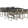 Image de vidaXL - 7-delige - Tuinset - met - kussens - poly - rattan - grijs