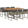 Image de vidaXL - 7-delige - Tuinset - met - kussens - poly - rattan - grijs