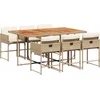 Image de vidaXL - 7-delige - Tuinset - met - kussens - poly - rattan - beige