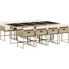 Image de vidaXL - 9-delige - Tuinset - met - kussens - poly - rattan - beige