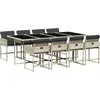 Image de vidaXL - 9-delige - Tuinset - met - kussens - poly - rattan - lichtgrijs