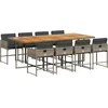 Image de vidaXL - 9-delige - Tuinset - met - kussens - poly - rattan - grijs