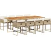 Image de vidaXL - 9-delige - Tuinset - met - kussens - poly - rattan - beige