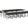 Image de vidaXL - 11-delige - Tuinset - met - kussens - poly - rattan - zwart