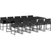 Image de vidaXL - 11-delige - Tuinset - met - kussens - poly - rattan - zwart
