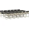 Image de vidaXL - 13-delige - Tuinset - met - kussens - poly - rattan - lichtgrijs
