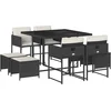 Image de vidaXL - 9-delige - Tuinset - poly - rattan - zwart