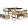 Image de vidaXL - 9-delige - Tuinset - met - kussens - poly - rattan - beige