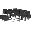 Image de vidaXL - 11-delige - Tuinset - met - kussens - poly - rattan - zwart