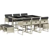 Image de vidaXL - 11-delige - Tuinset - met - kussens - poly - rattan - lichtgrijs