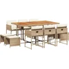 Image de vidaXL - 11-delige - Tuinset - met - kussens - poly - rattan - beige
