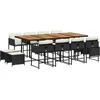 Image de vidaXL - 13-delige - Tuinset - met - kussens - poly - rattan - zwart