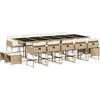 Image de vidaXL - 15-delige - Tuinset - met - kussens - poly - rattan - beige