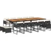 Image de vidaXL - 15-delige - Tuinset - met - kussens - poly - rattan - zwart