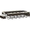 Image de vidaXL - 17-delige - Tuinset - met - kussens - poly - rattan - bruin