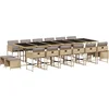 Image de vidaXL - 17-delige - Tuinset - met - kussens - poly - rattan - gemengd - beige