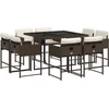 Image de vidaXL - 9-delige - Tuinset - met - kussens - poly - rattan - bruin