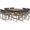 Image de vidaXL - 9-delige - Tuinset - met - kussens - poly - rattan - grijs