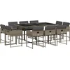 Image de vidaXL - 11-delige - Tuinset - met - kussens - poly - rattan - grijs
