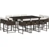Image de vidaXL - 11-delige - Tuinset - met - kussens - poly - rattan - bruin