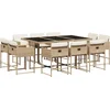 Image de vidaXL - 11-delige - Tuinset - met - kussens - poly - rattan - beige