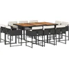 Image de vidaXL - 11-delige - Tuinset - met - kussens - poly - rattan - zwart
