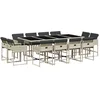 Image de vidaXL - 13-delige - Tuinset - met - kussens - poly - rattan - lichtgrijs