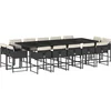 Image de vidaXL - 15-delige - Tuinset - met - kussens - poly - rattan - zwart