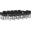 Image de vidaXL - 15-delige - Tuinset - met - kussens - poly - rattan - zwart