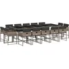 Image de vidaXL - 15-delige - Tuinset - met - kussens - poly - rattan - grijs