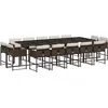 Image de vidaXL - 15-delige - Tuinset - met - kussens - poly - rattan - bruin