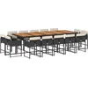 Image de vidaXL - 15-delige - Tuinset - met - kussens - poly - rattan - zwart