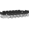 Image de vidaXL - 17-delige - Tuinset - met - kussens - poly - rattan - zwart