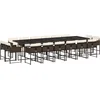 Image de vidaXL - 17-delige - Tuinset - met - kussens - poly - rattan - bruin