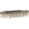 Image de vidaXL - 17-delige - Tuinset - met - kussens - poly - rattan - gemengd - beige