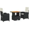 Image de vidaXL - 3-delige - Tuinset - met - kussens - poly - rattan - zwart