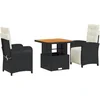 Image de vidaXL - 3-delige - Tuinset - met - kussens - poly - rattan - zwart
