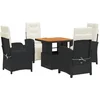 Image de vidaXL - 5-delige - Tuinset - met - kussens - poly - rattan - zwart