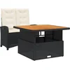 Image de vidaXL - 2-delige - Tuinset - met - kussens - poly - rattan - zwart