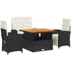 Image de vidaXL - 4-delige - Tuinset - met - kussens - poly - rattan - zwart