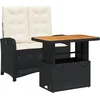 Image de vidaXL - 2-delige - Tuinset - met - kussens - poly - rattan - zwart