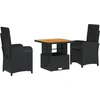 Image de vidaXL - 3-delige - Tuinset - met - kussens - poly - rattan - zwart