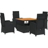 Image de vidaXL - 5-delige - Tuinset - met - kussens - poly - rattan - zwart