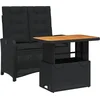 Image de vidaXL - 2-delige - Tuinset - met - kussens - poly - rattan - zwart